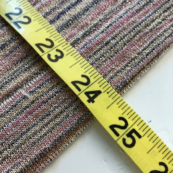 Ann Taylor LOFT Womens Top Gold Metallic Space Dye Short Sleeve Round Neck XS - Picture 8 of 9